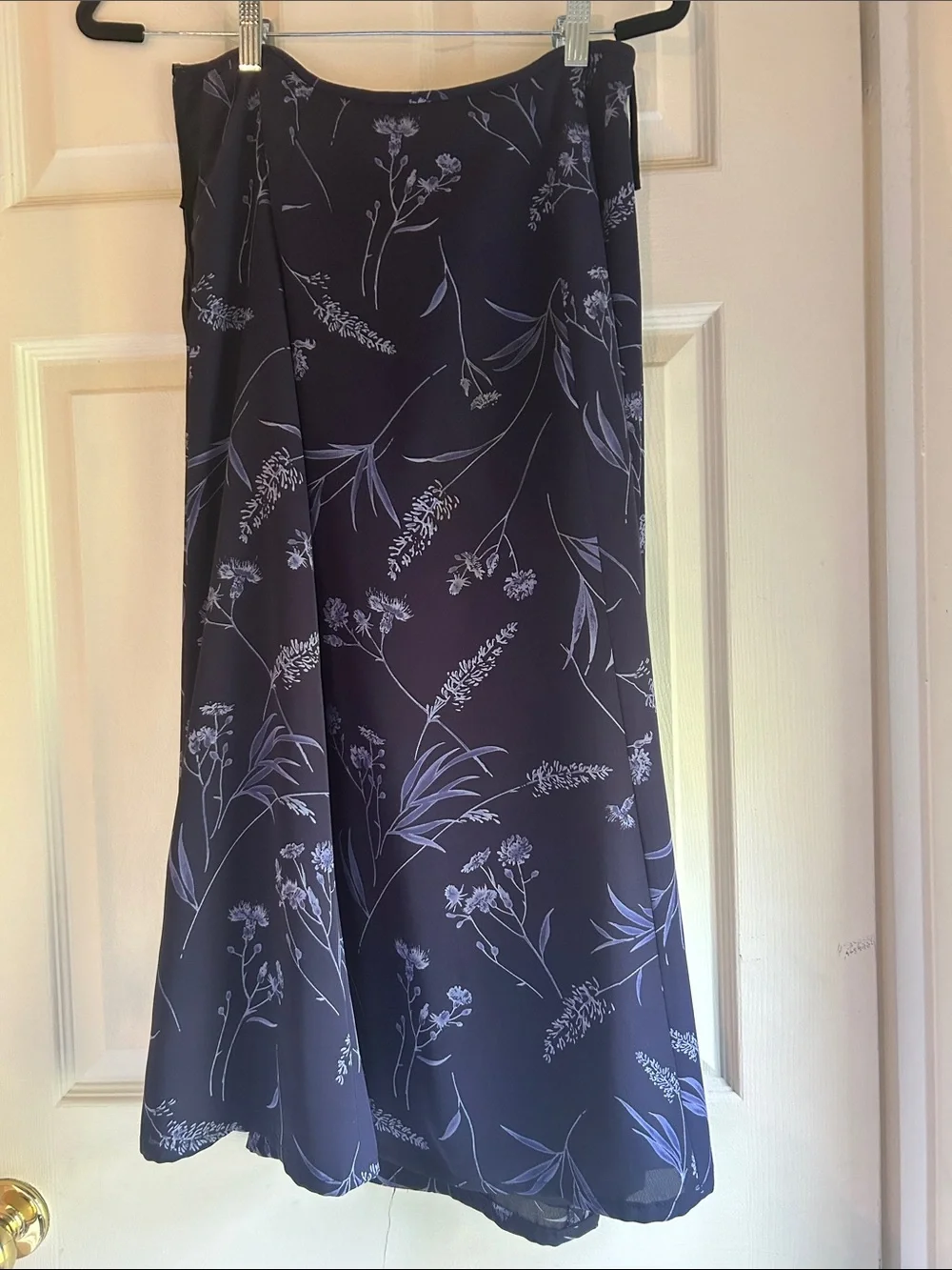 Kasper Navy Floral Midi Skirt with Matching Navy Jacket